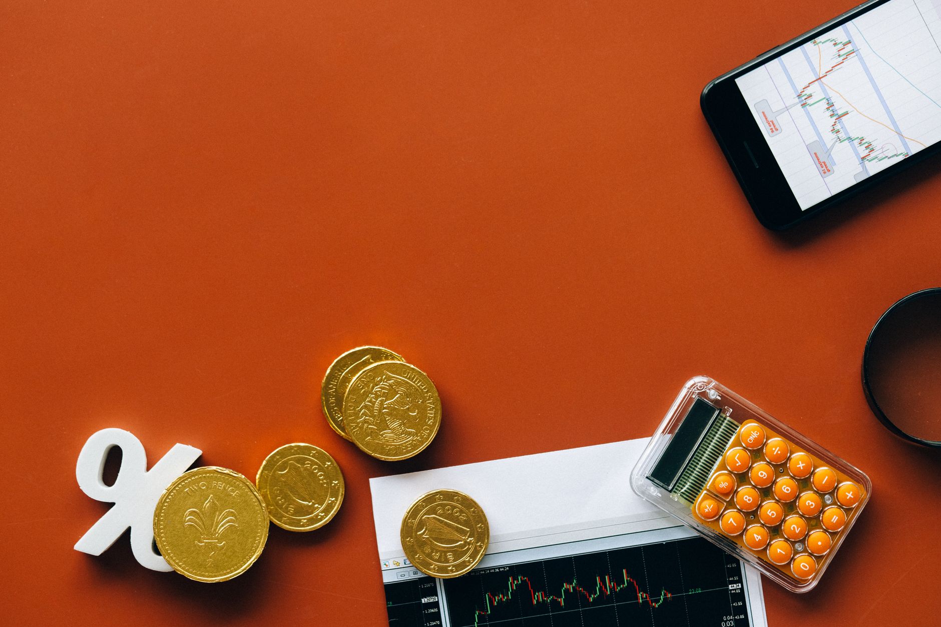 Calculator and financial documents representing interest rates
